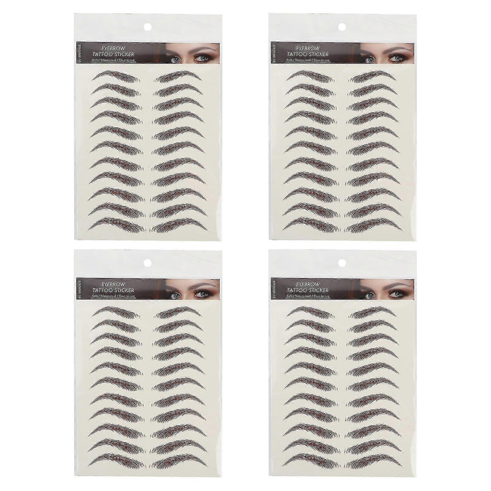 4 Sheets Eyebrows Sticker False Eyebrows Tattoos Temporary Eyebrows Tattoos
