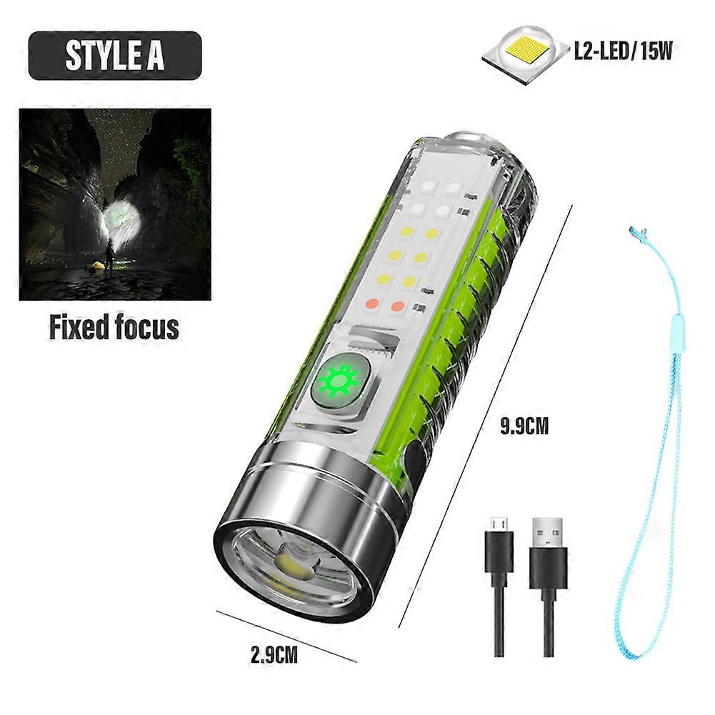 New Super Bright LED Mini Flashlight Side Light Strong Magnetic Flashlight Torch