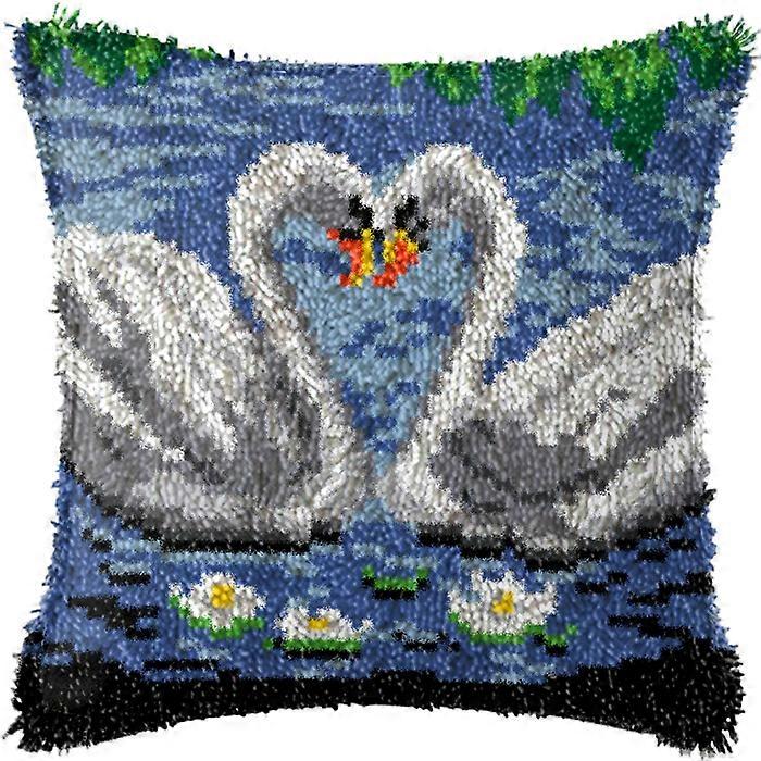 DIY Cushion Latch Hook Kit Rug Making Crafts for Adults and Beginners 17 inch - 8 Models for Choose Snow House