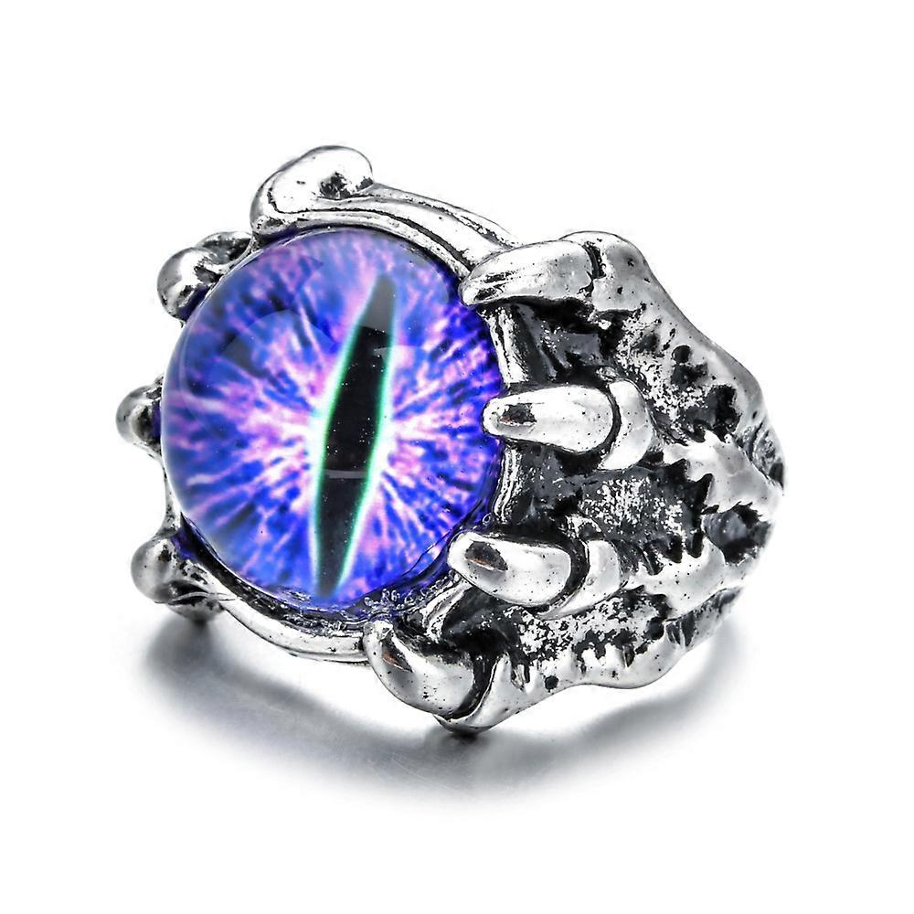 Gothic Punk Devil Evil Eye Dragon Eagle Claw Ring for Men Women Vintage Opening Adjustable Skull Decor Eyeball of Hell