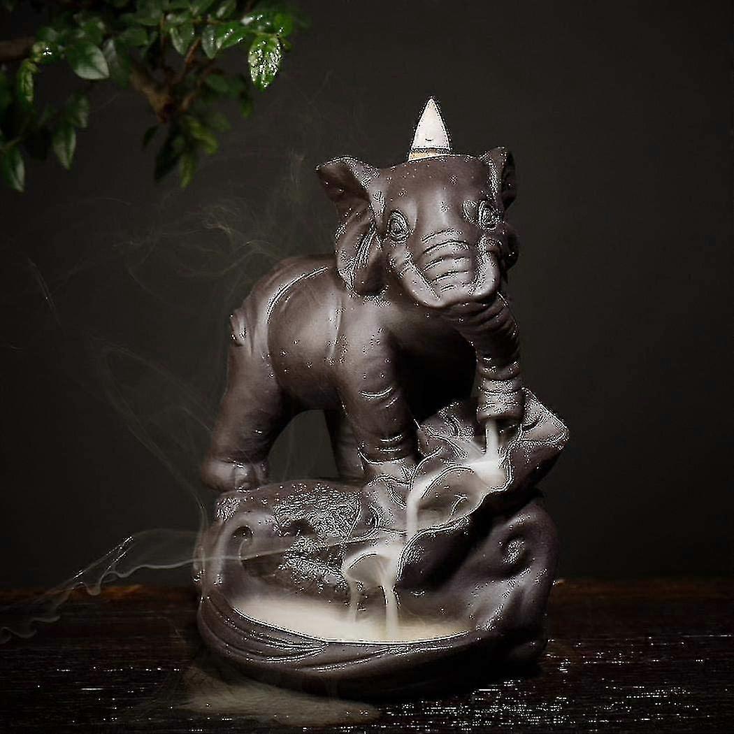 Ceramic Waterfall Elephant Reflux Censer Stand