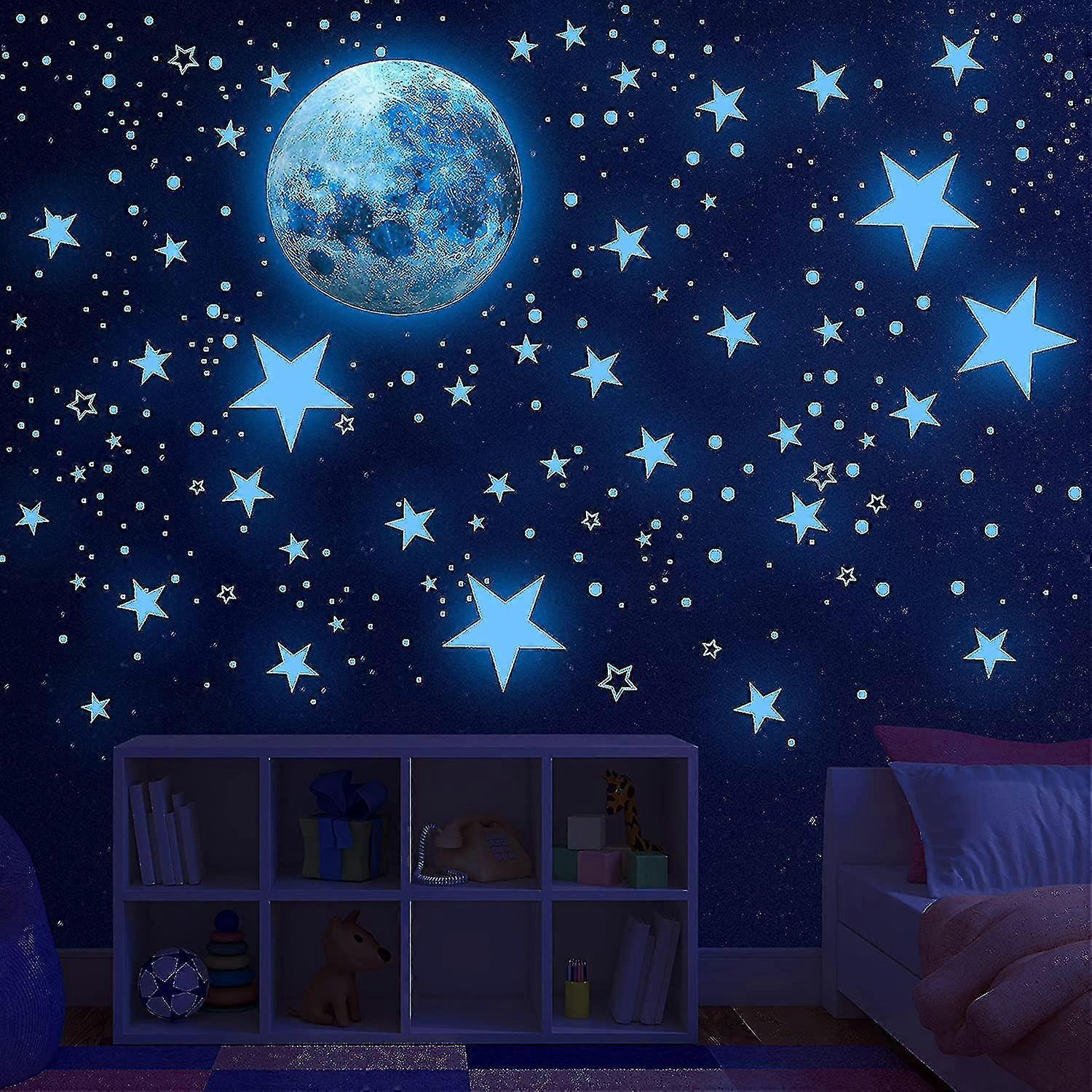 Glow In The Dark Stars ,glowing Stars And Moon Wall Decals, 1049 Pcs Ceiling Stars Glow In The Dark Kids Wall Decors, Perfect For Kids Nursery Bedroom
