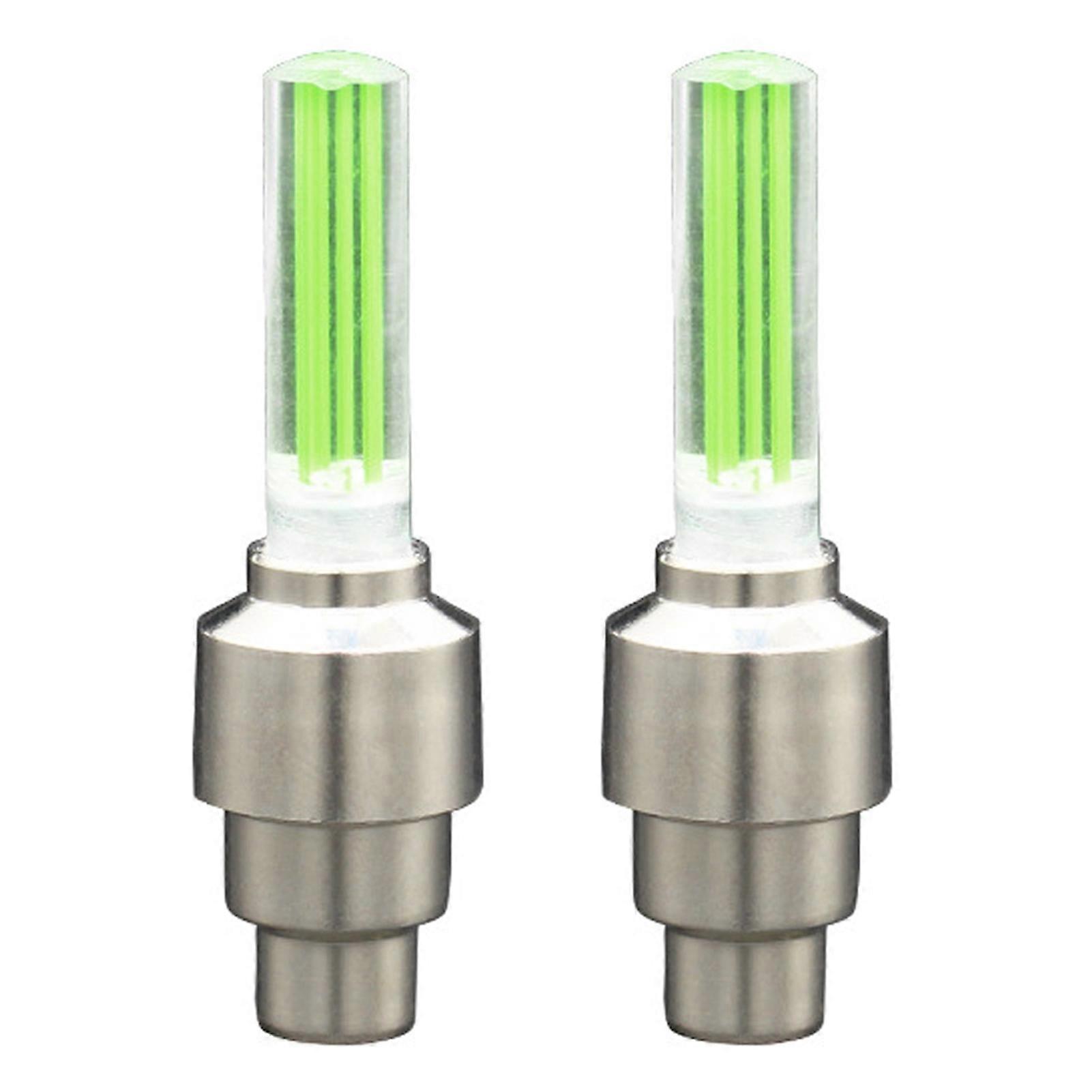 Kaesi 2Pcs Universal Valve Lamp Waterproof Dazzle Induction Vibration Stem Cap Light for Motorcycles
