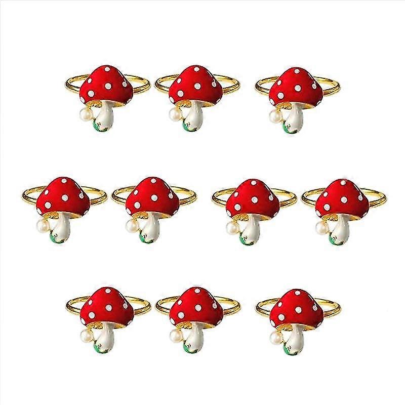 10stk sopp serviett ringer rød serviett ring holdere feriebord innredning for bryllup, fest, servering t