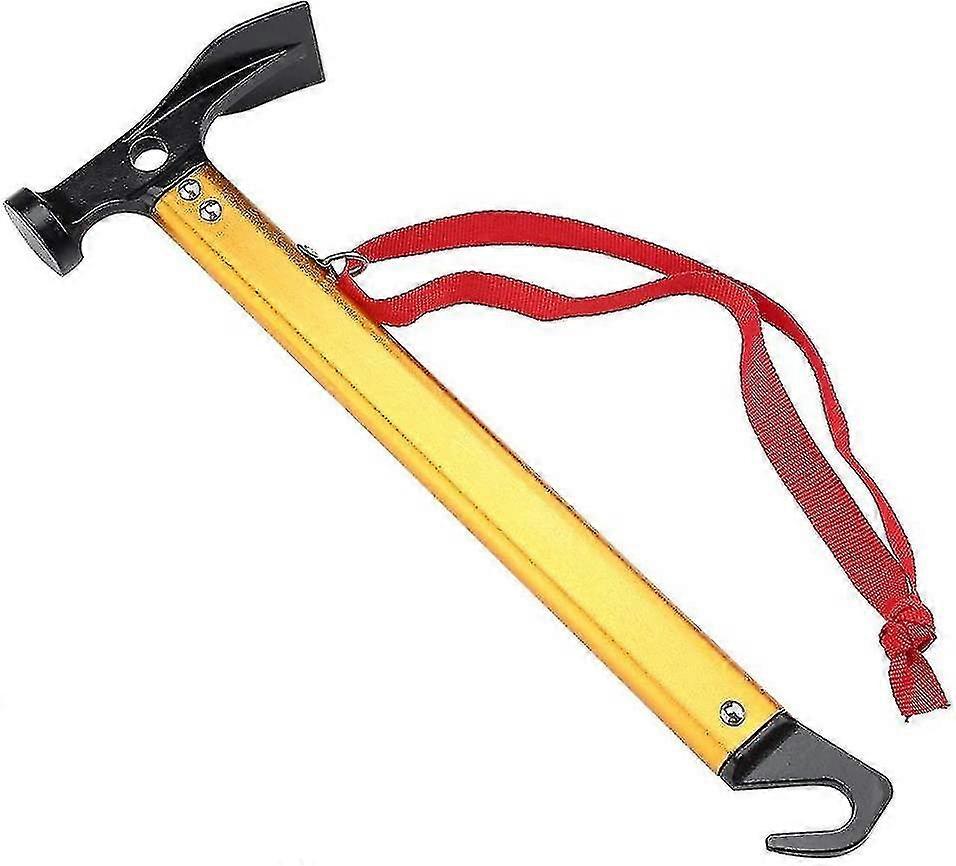 Mallet Hammer Tent Peg Puller Multifunctional Tool Tent Accessory For Camping Hiking ( Color : Gold )