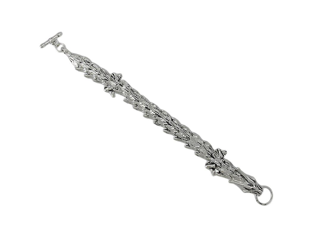 Chrome Plated Dragon Link Toggle Clasp Bracelet