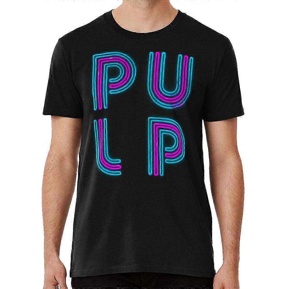 Pulp - neonlogo Crew Neck T-paita britpop jarvis cocker