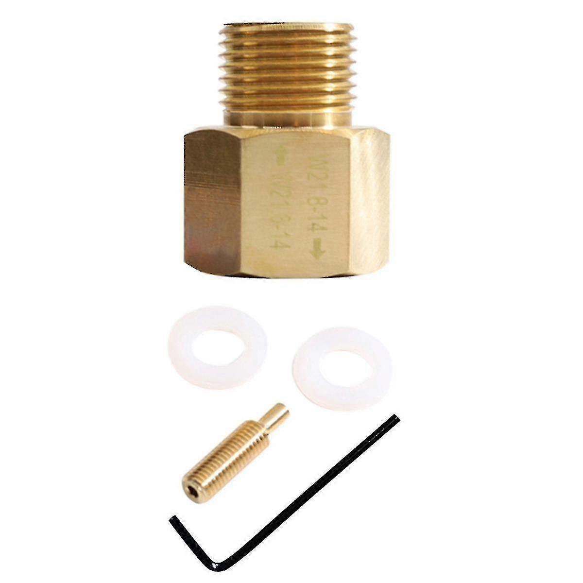 Co2 Cylinder Tank W21.8-14 To W21.8-14 Adapter Converter With Rpv Valve compatible with Aquarium Fis