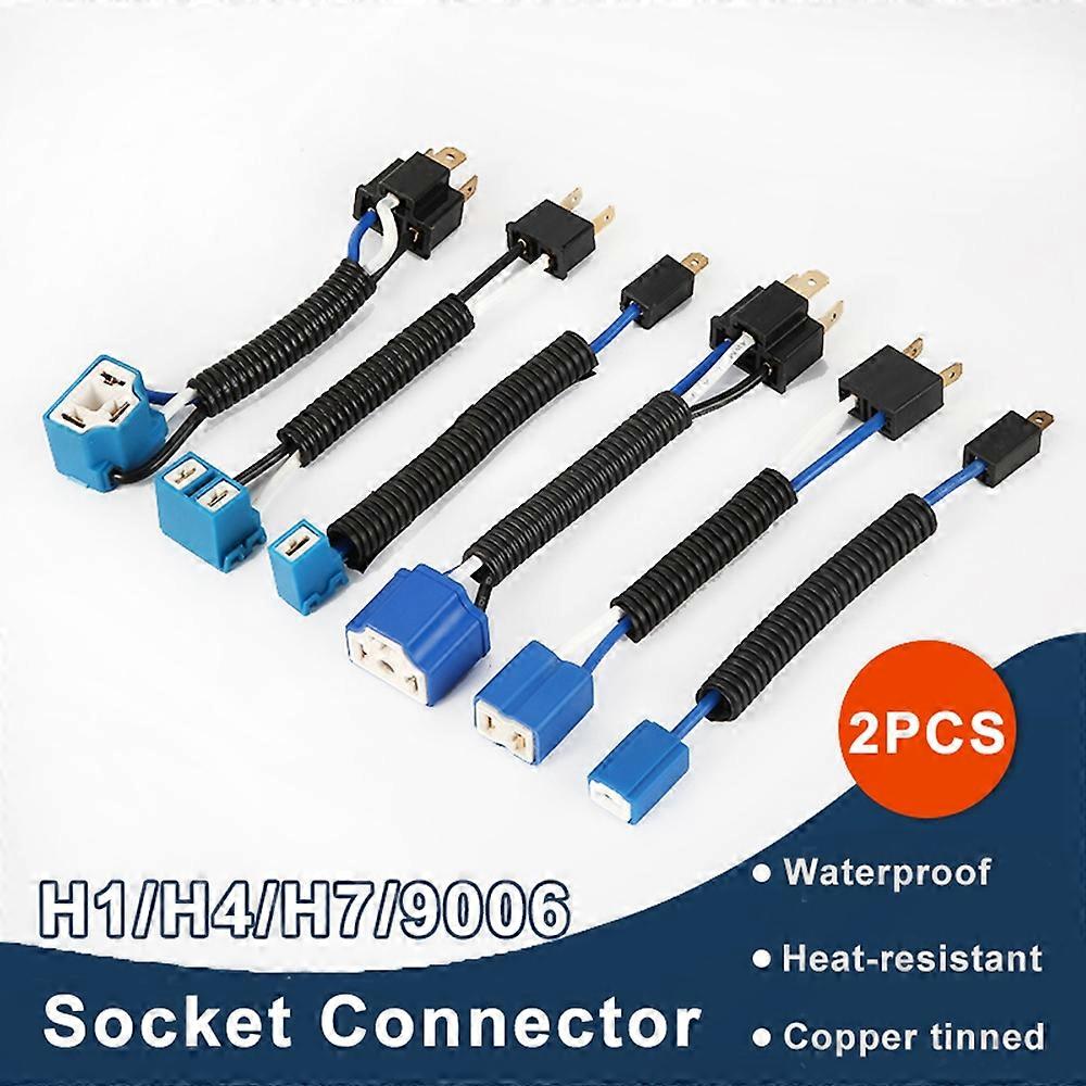 2PCS Car H4 Headlight Bulb Holder Extension Wire Car Halogen Light Adapter Socket light Connector Ceramic Plug H1 H7 Elbow Socket