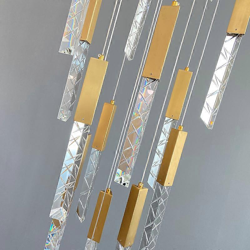 モダンロフトLEDシャンデリアK9クリスタルデュプレックス階段シャンデリアリビングルームホテル天井高級ペンダントランプアパートライト