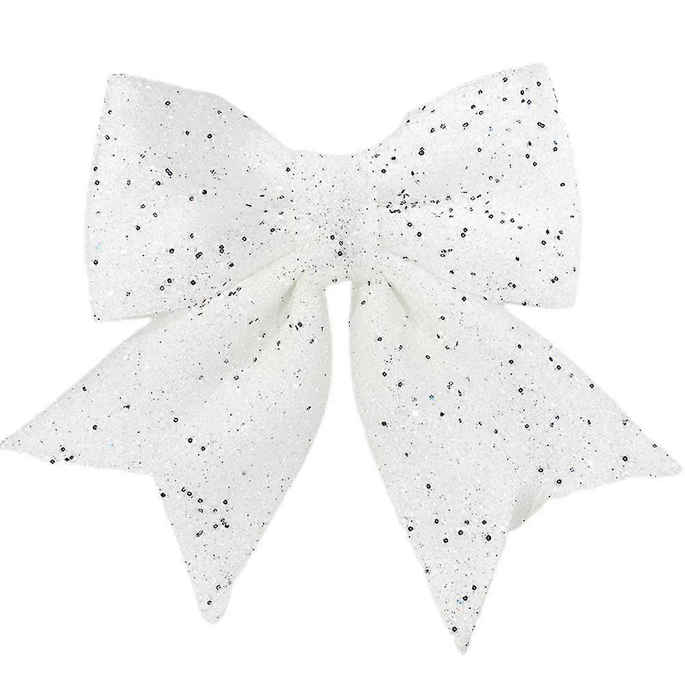 Christmas Party Decor 2/10pcs Glitter Bows Christmas Tree Bowknot Ornaments