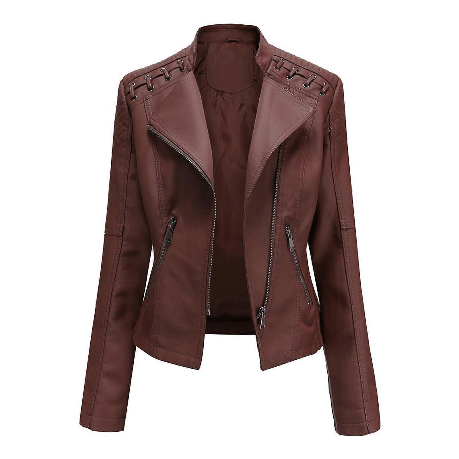 Kvinner EKTE FORMELL LAMMESKINN BLAZER TO BUTTON SLIM FIT SVART SKINNJAKKE JAKKE, 100% Ny