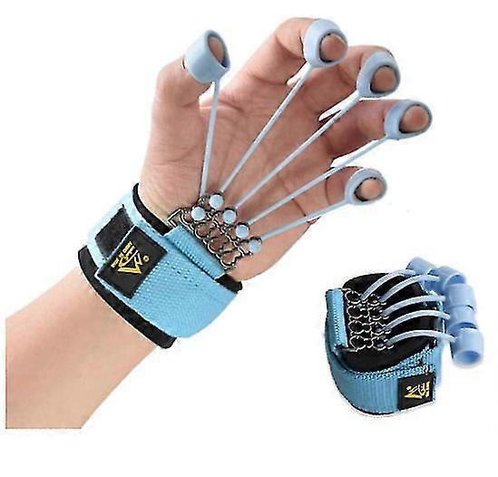 Finger Extensor Exerciser Finger Stretcher Hand Extensor Finger Gripper Yoga Resistance Band Finger Strength Trainer Blue