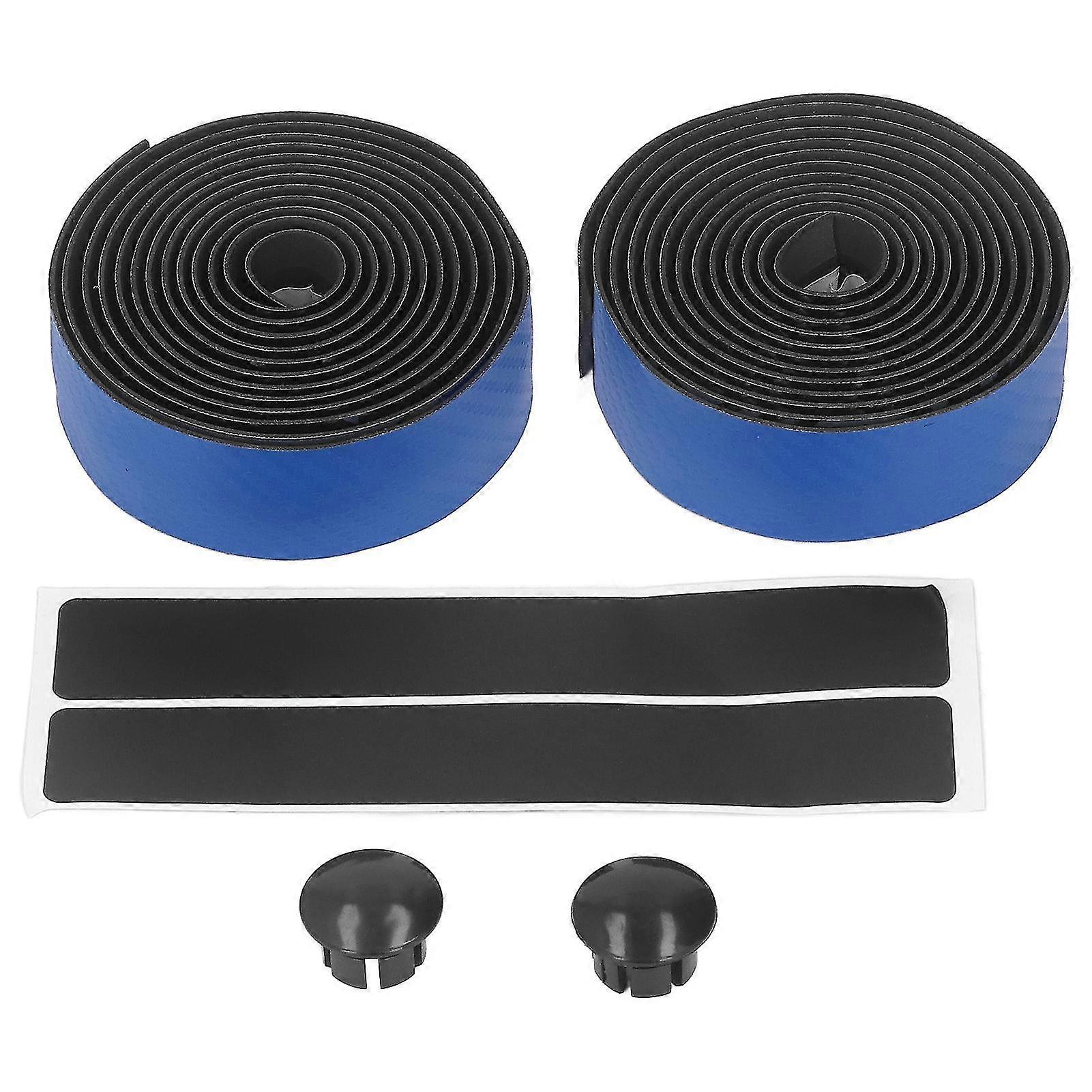 1 Pair of Blue Gradient Color Shock Absorbing Bike Handlebar Tape - Breathable PU EVA Material, Self-Adhesive
