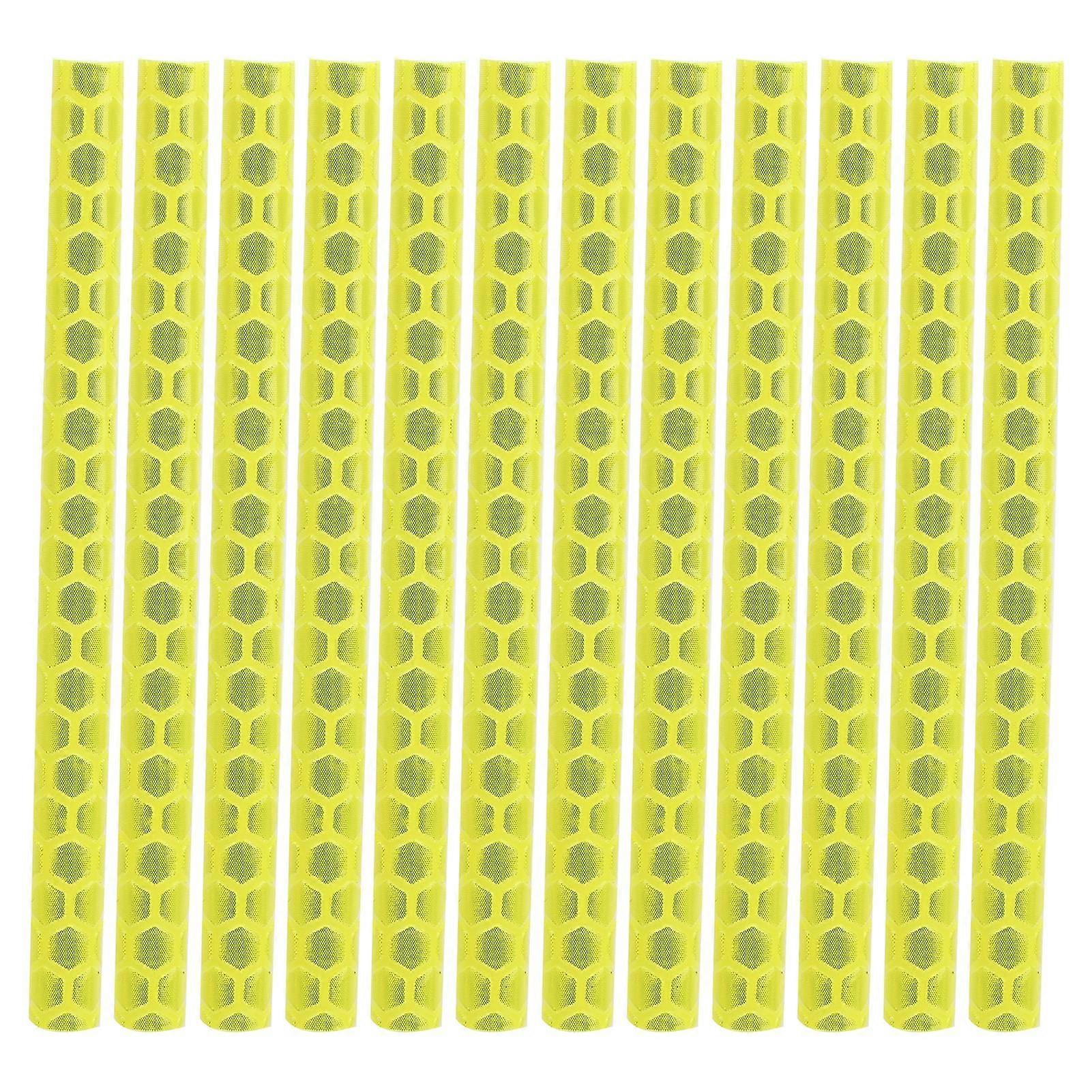 Mountain Bike Spoke Reflective Wraps Tubes - 12Pcs Yellow Bicycle Wheel Spoke Reflector Strip