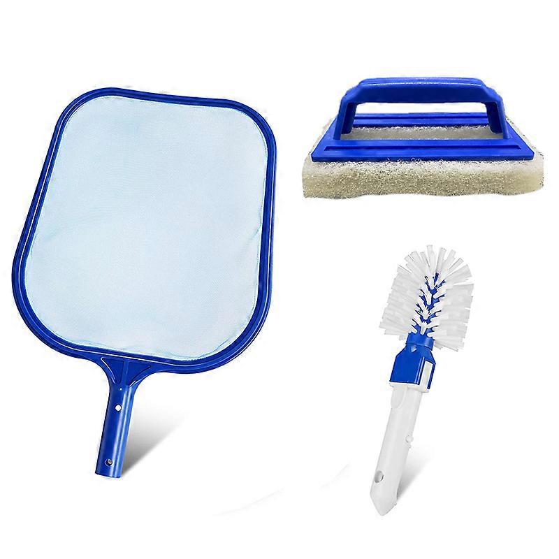 Pool Cleaning Kit, 3PCS Portable Spa Hot Tub Swimming Pool Accessories with Leaf Skimmer Net, Spong