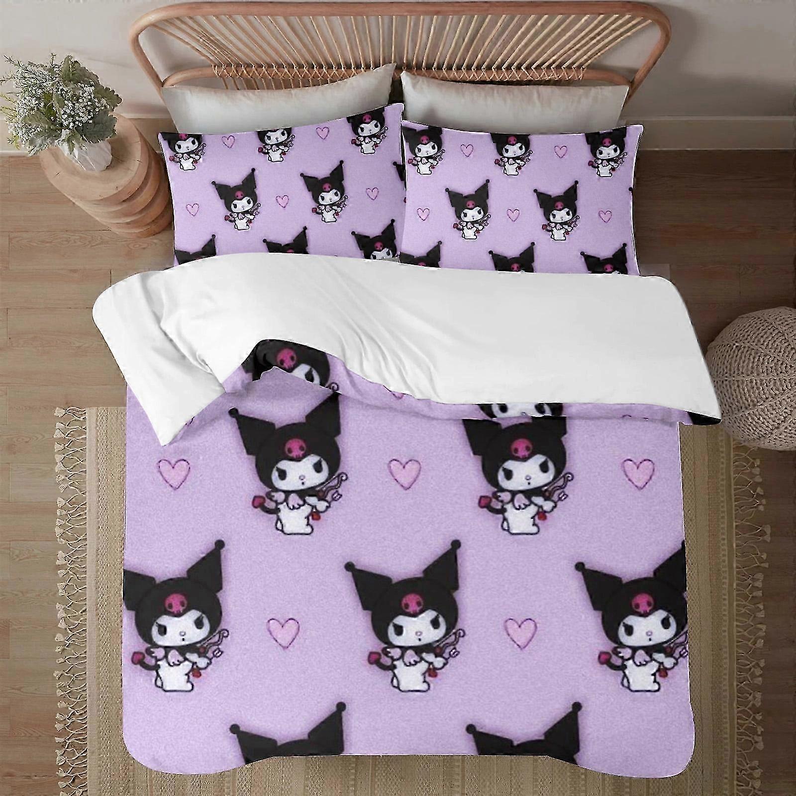 Sada povlečení BM Kuromi Soft D tištěné povlečení Sada povlečení s přikrývkou Sada přikrývek obsahuje povlaky na polštáře a povlak Lze prát v pračce