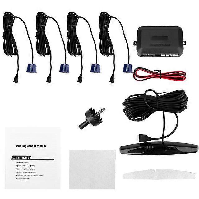 Parktronic Reverse Backup Radar Monitor System Car LED Parking Sensor With 4 Sensors Universal Auto Car Detector