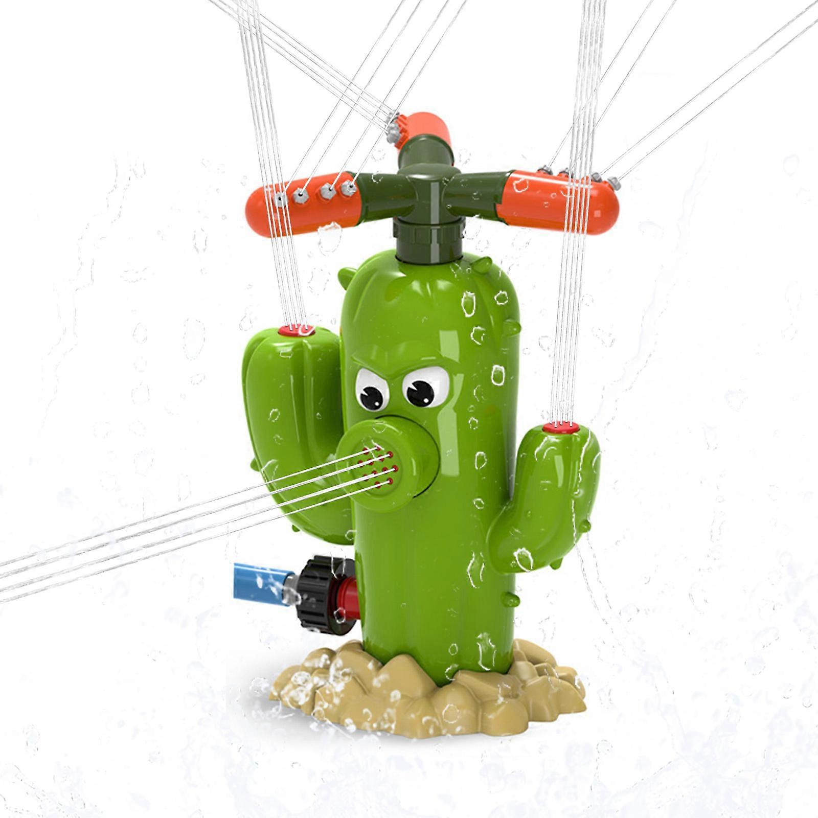 裏庭のサボテンのスプリンクラーのおもちゃ、夏のための6つの小刻みに動く管が付いている、庭の芝生のスプレーのおもちゃの外