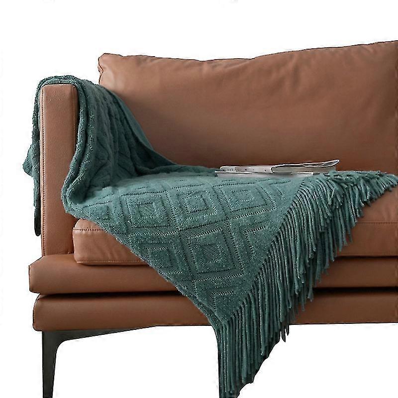 Knitted Rhombus Sofa Blanket