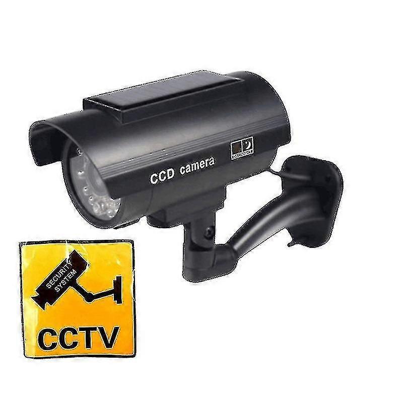 太陽エネルギー ブラック リアル フェイク ダミー CCTV セキュリティ カメラ 点滅 赤 Led 屋内屋外