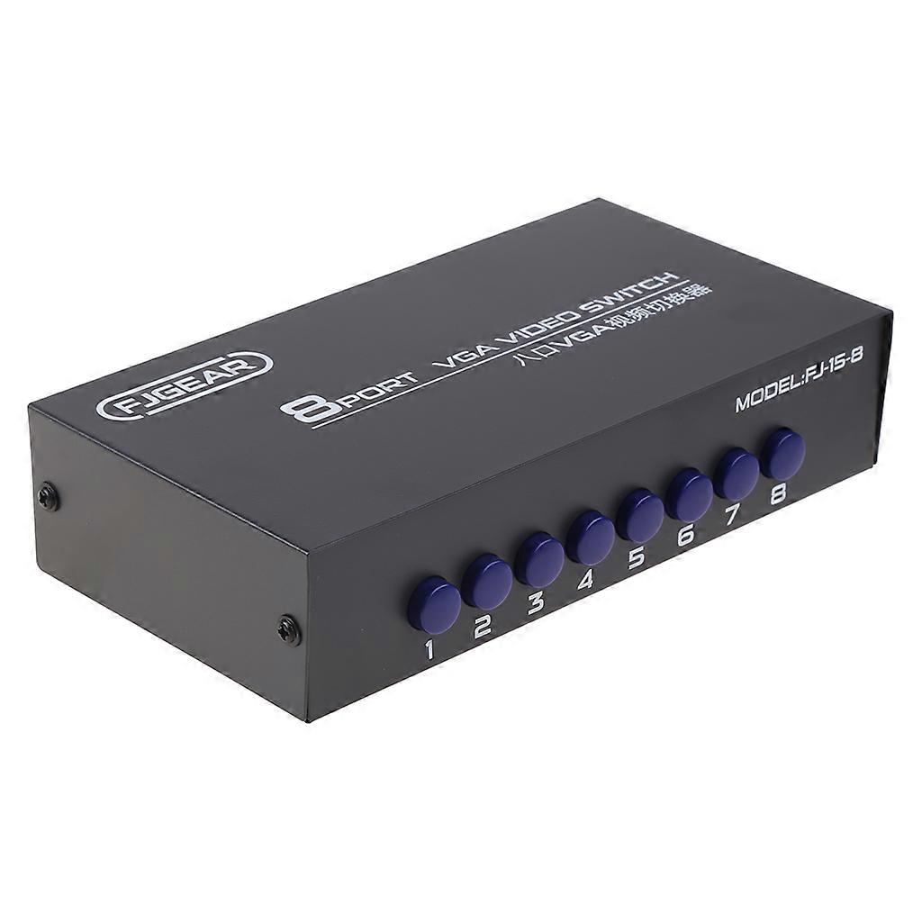 8 Port VGA Switch Video Switcher Box 1920*1440 250MHz 8 in 1 out Support Selector for PC Monitor TV Projector