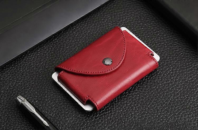 Card Holder Travel Mini Wallet Metal Crazy Horse PU Credit Card Holder Male Man Id Card Holder Porter Ordering Wallet