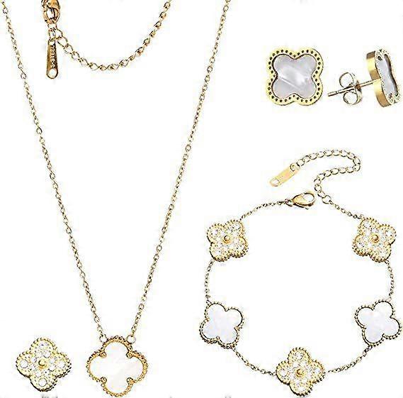 Women's Alloy Electroplate Lucky Clover Necklace