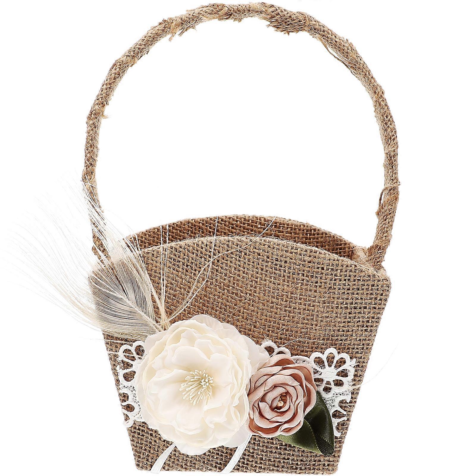 Wedding Flower Basket Decorative Rustic Wedding Petal Basket Wedding Supply