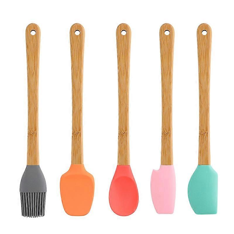 5Pcs/Set Small Silicone Spatula Brush Home Kitchen Heat Resistant Baking Tools
