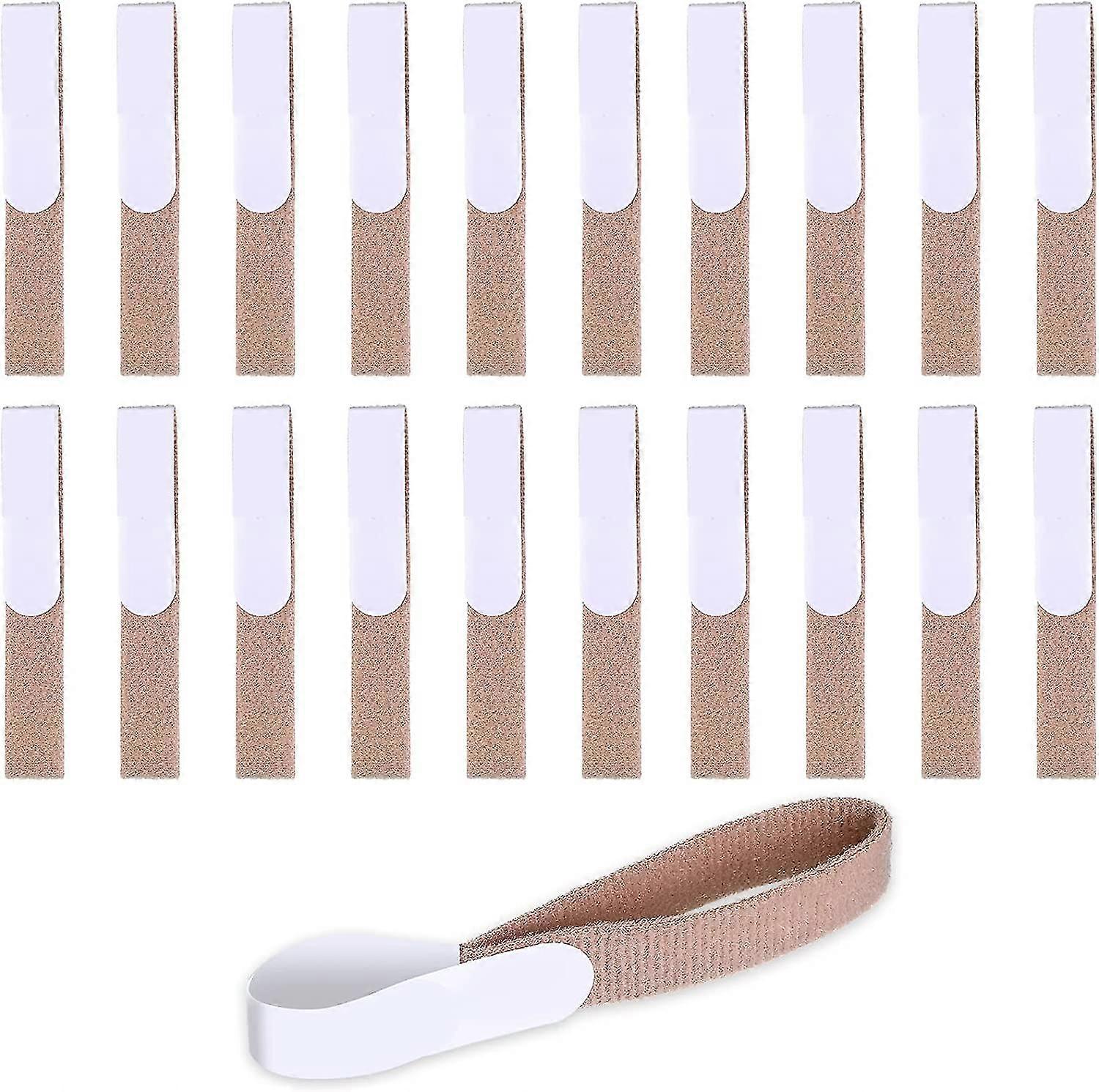 10pcs Buddy Tape Finger Straps No Slip Hook Loop Finger Splints, Reusable Fabric Buddy Wraps For Broken Toes-Khaki