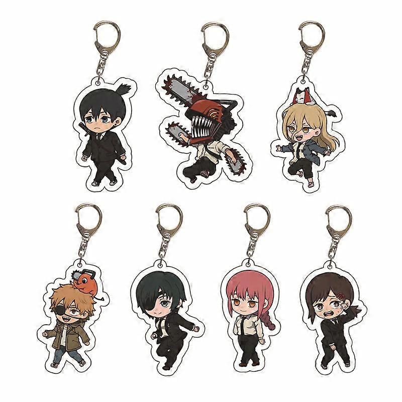 Maggie Anime Keychain Himeno Acrylic Chainsaw Man Double Sided Keychain Keyring Pendant Keychains for Men Edc Accessories Gift