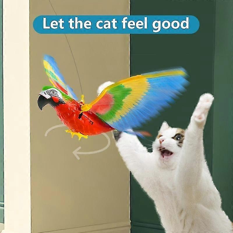 Simulation Bird Interactive Cat Toys Electric Hanging Eagle Flying Bird Cat Teasering Play Cat Stick Scratch Rope Kitten Dog Toy
