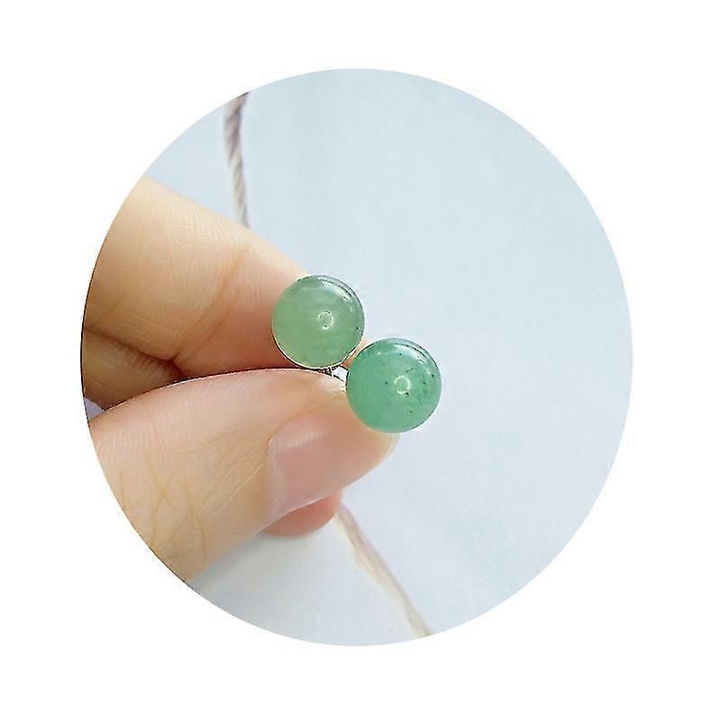 Green Jade Earrings Stud