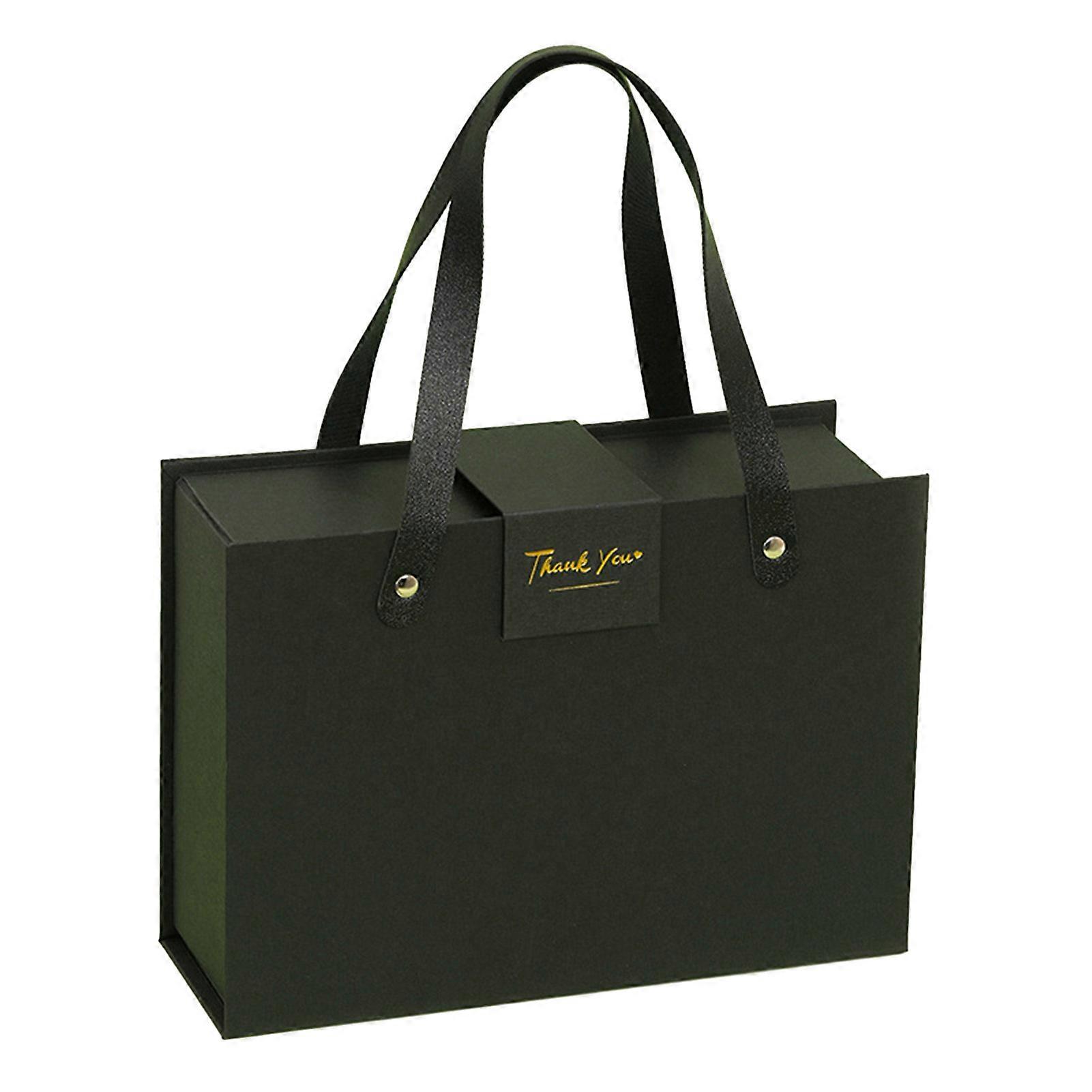 Flap Folding Box Hidden Magnetic Closure with Durable Handle Rectangular Handheld Tanabata Gift Box