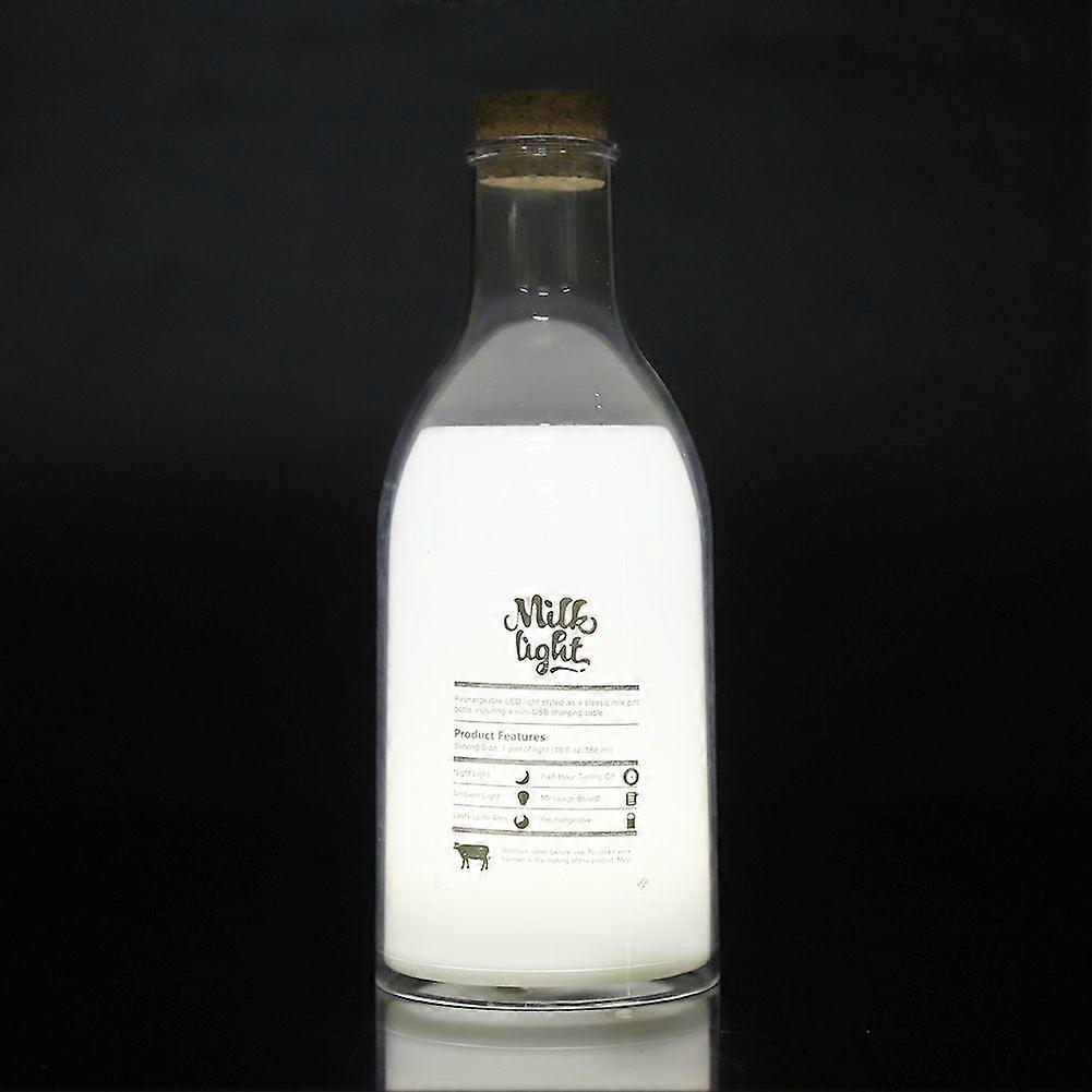 USB Chargeable Milk Bottle Shape LED Sleep Lamp DIY Message Light with Pen