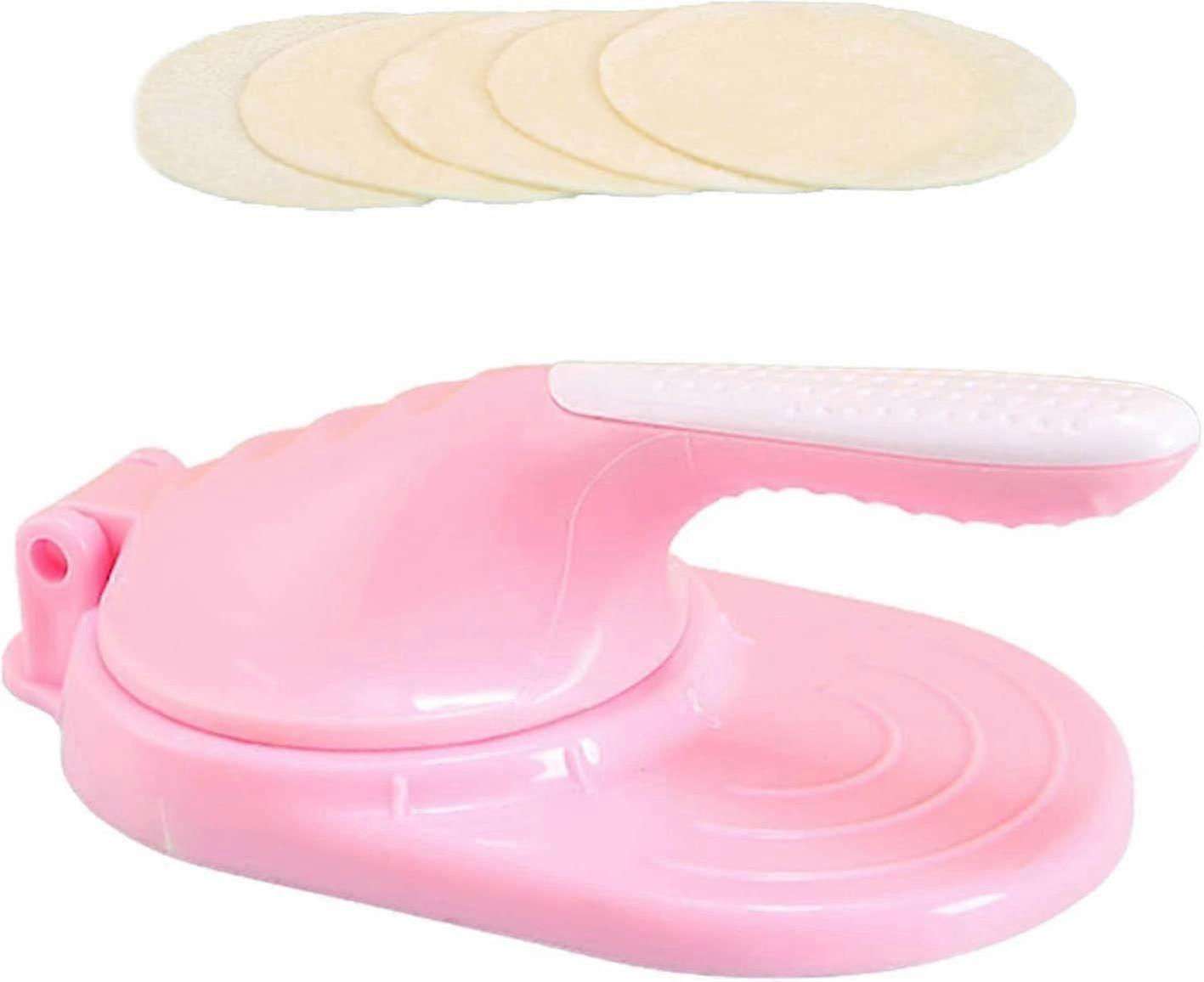 Mini Manual Tortilla Press Maker, Dumpling Press, Dumpling Skin Mold, Pink