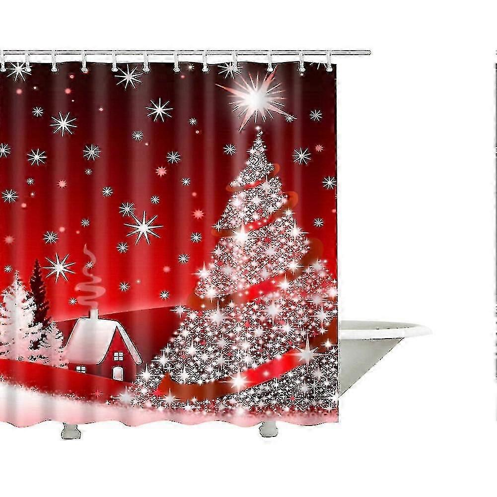 Christmas Shower Curtain Washable