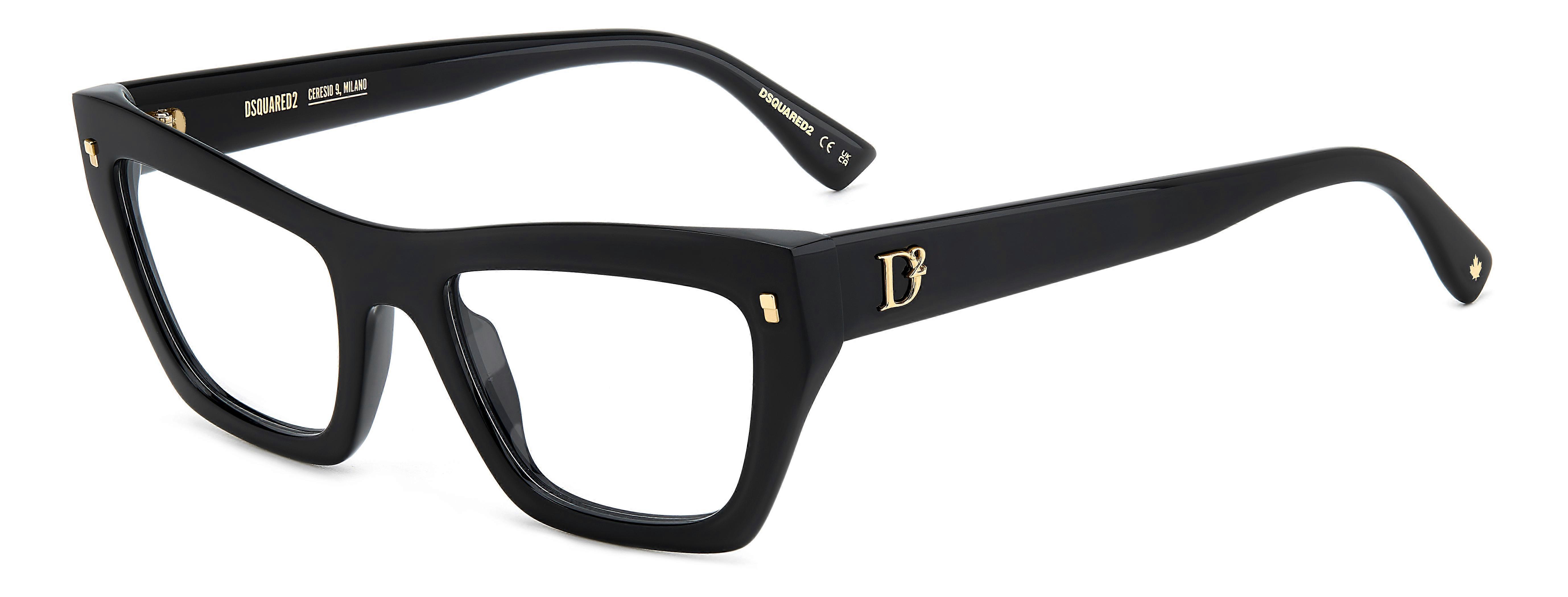 Eyewear Frames DSQUARED2 D2 0153 807 BLACK 52/20/145 WOMAN