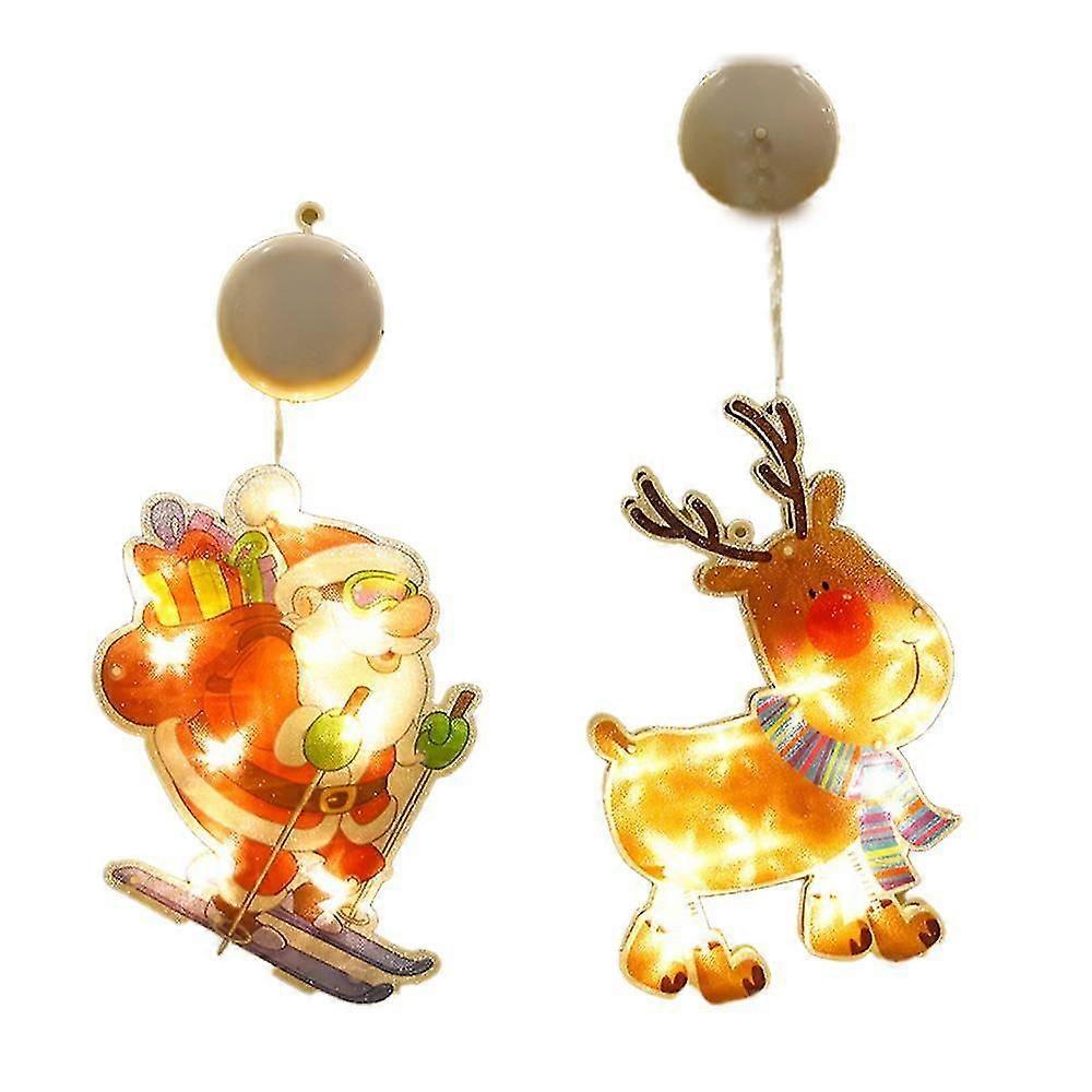 Christmas Window Decor Lights, Sucker Window Hanging Light String Christmas Party Decor Gift, Small,1219