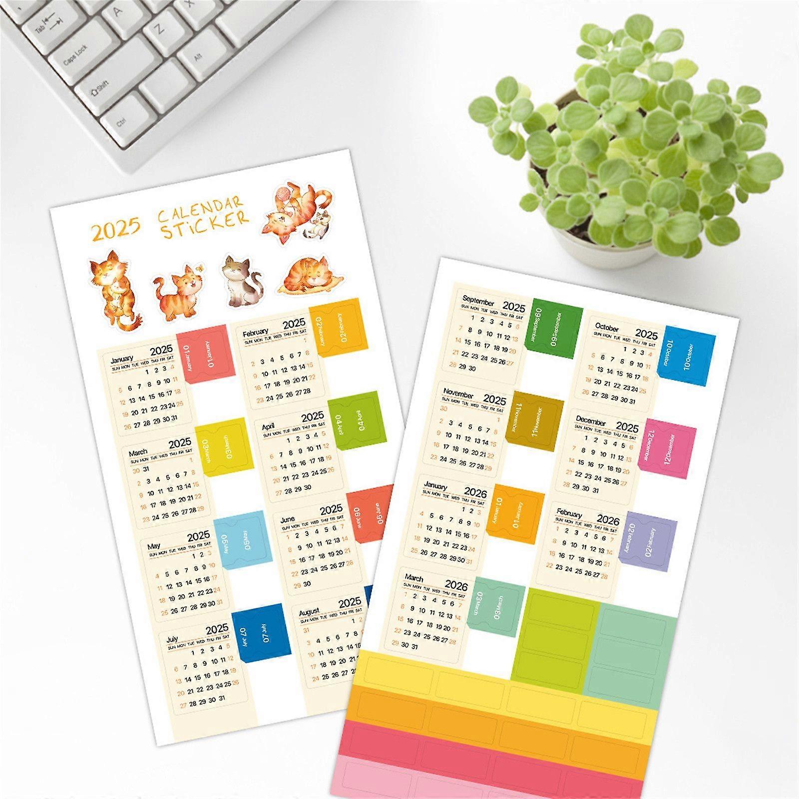 2025 Calendar Stickers Diary Notebook Classification Label Stickers Month Stickers Flye255967