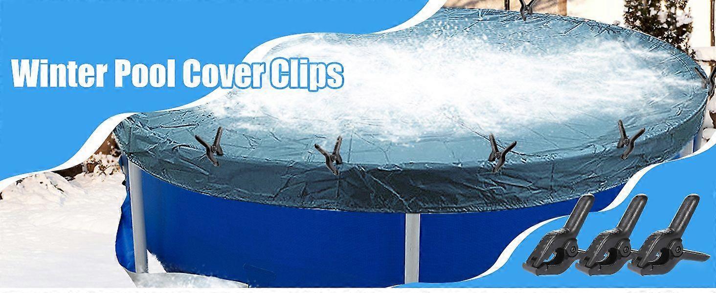 12-Piece Winter Pool Cover Clips, 4.5" Spring Clamps for Above Ground Pools