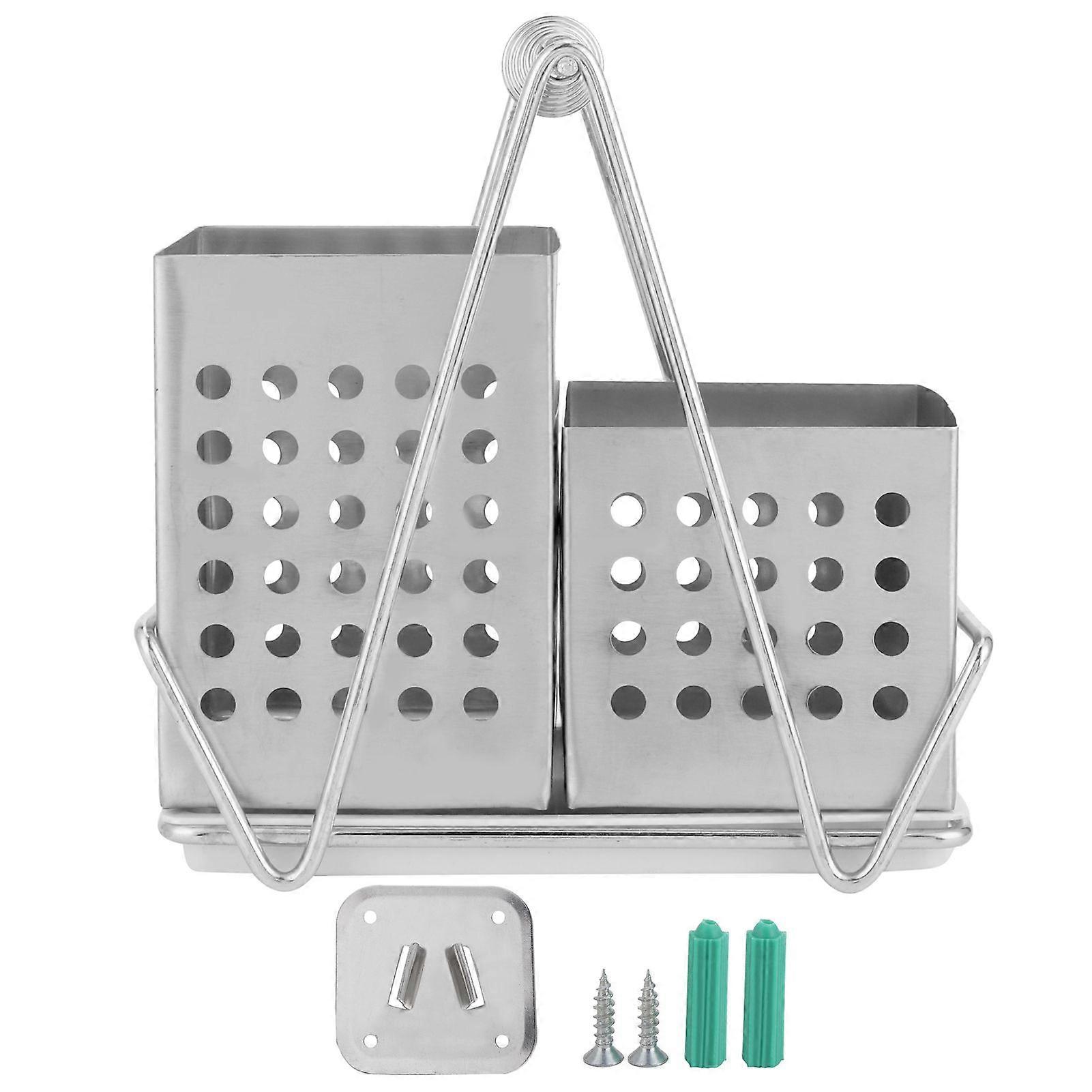 Stainless Steel Chopsticks Holder Tableware Storage Rack Drain Rack Kitchen Storage Box Set