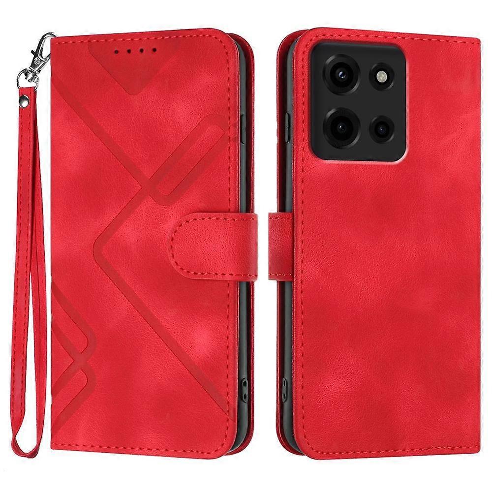 Line Pattern Skin Feel Leather Phone Case