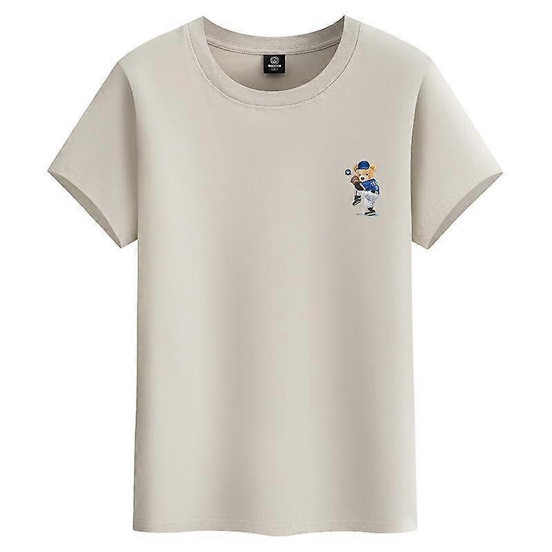 Niedźwiedź baseballowy M-6XL Męska koszulka z czystej bawełny Koszulka chłopięca z krótkim rękawem i okrągłym dekoltem