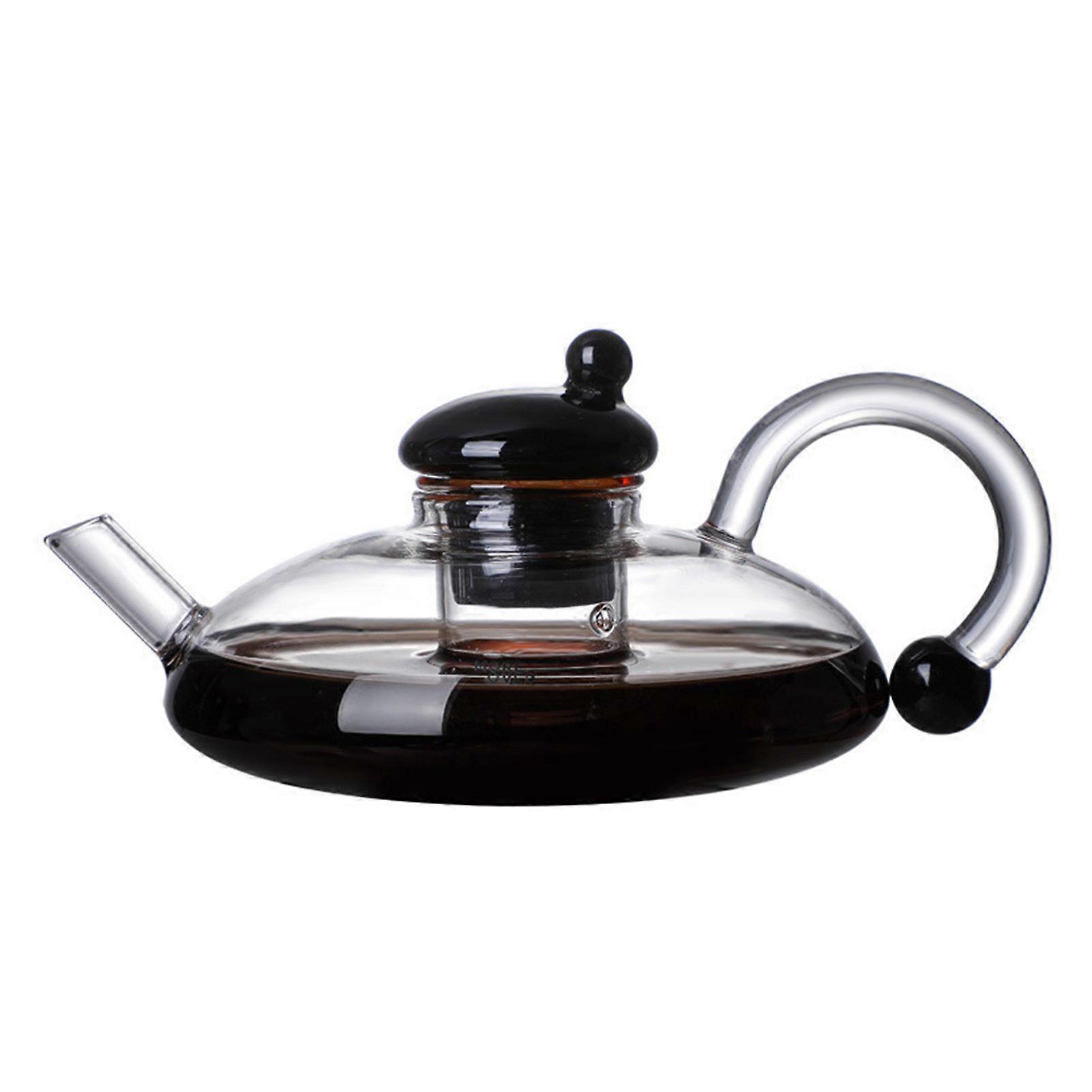 Théière en verre avec filtration d’infuseur de thé amovible Théière en verre résistante à la chaleur pour cuisinière à thé en vrac Infuseur à thé sans BPA allant au micro-ondes Pichet
