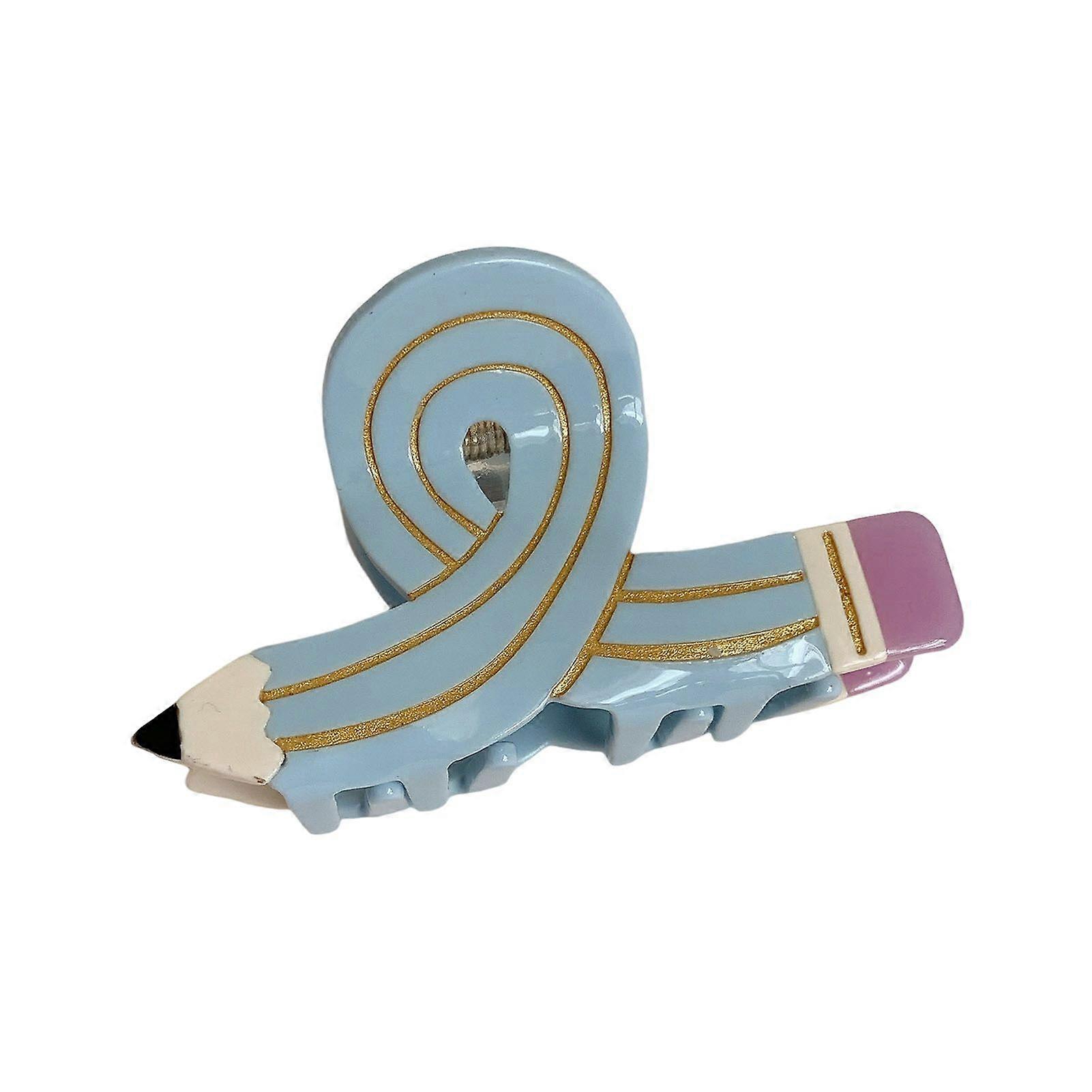 Fille Cheveux Griffe Crayon Forme Anti-dérapant Dents Pince À Cheveux Arrière Tête Douche Requin Cheveux Griffe Retour à l’école Cadeau d’étudiant