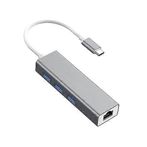 ZRUXE HB-054 USB-C / Type-C to Fast Ethernet RJ45 and 3 x USB 3.0 Adapter Converter HUB