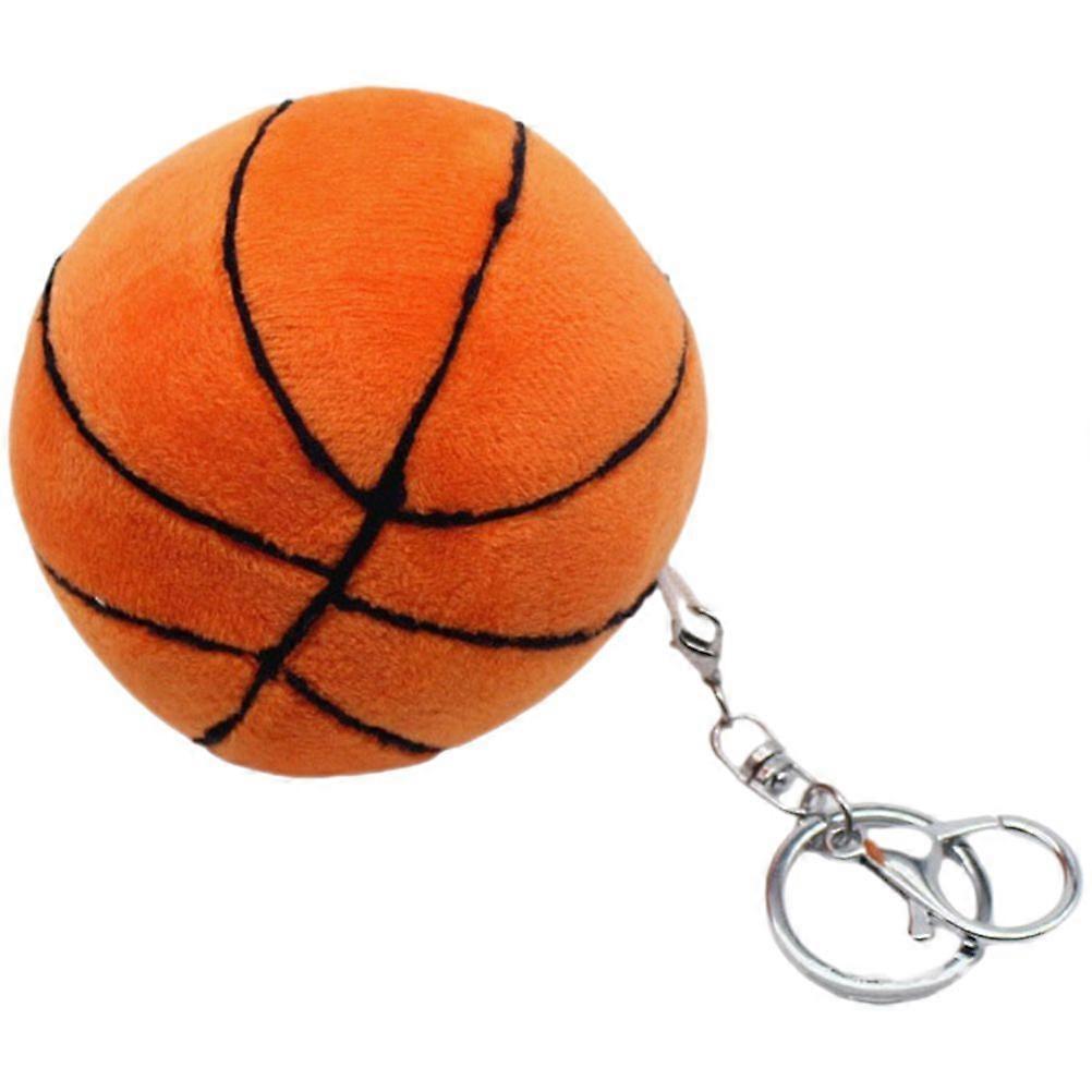 Fluffy Stuffed Basketball Keychain Plush Basketball Keychain Decor Basketball Keychain