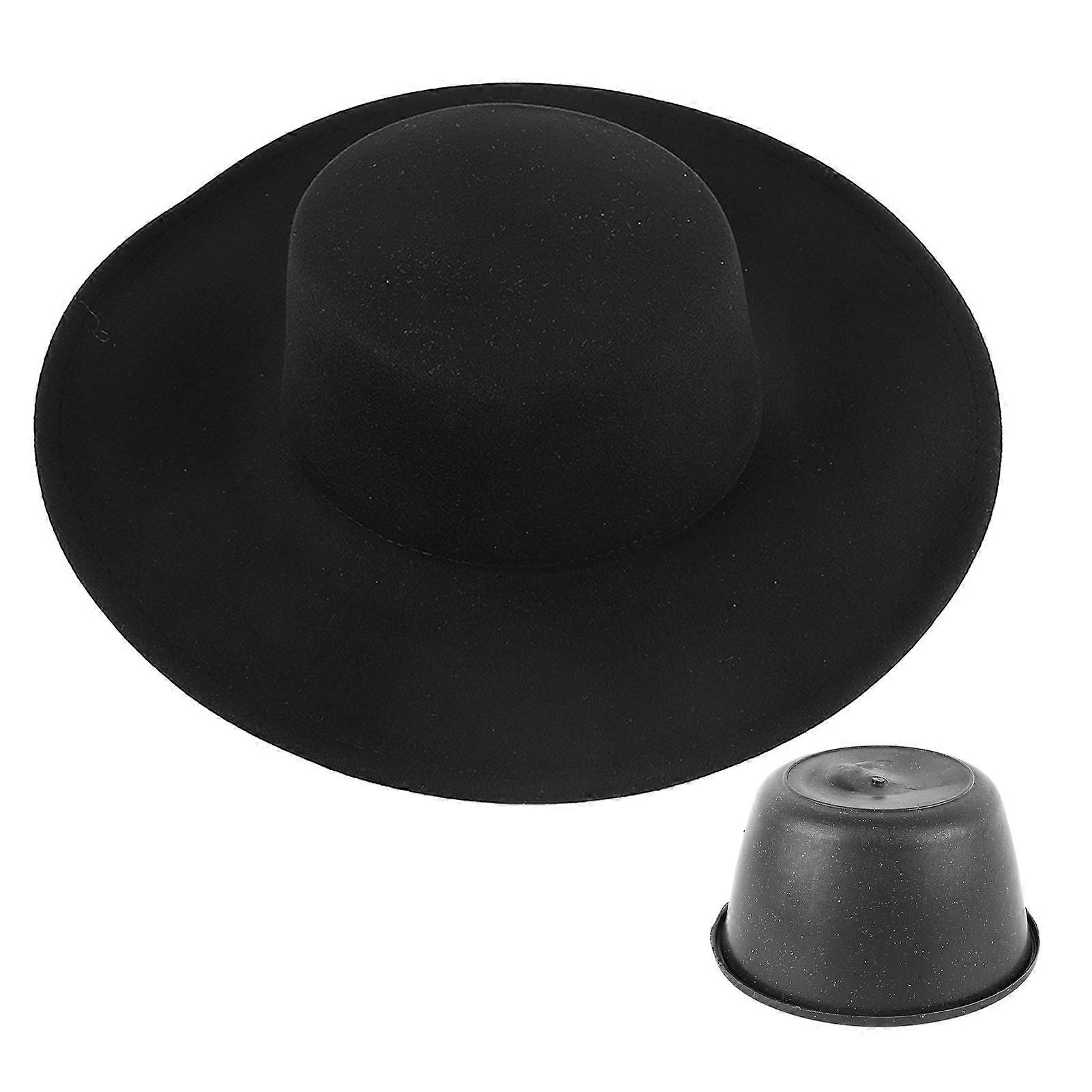 Cylindry Wysokiej jakości Styl Codzienny Vintage Oddychający Duży Płaski Rondo Kostium Party Filcowy kapelusz dla mężczyzn Kobiety